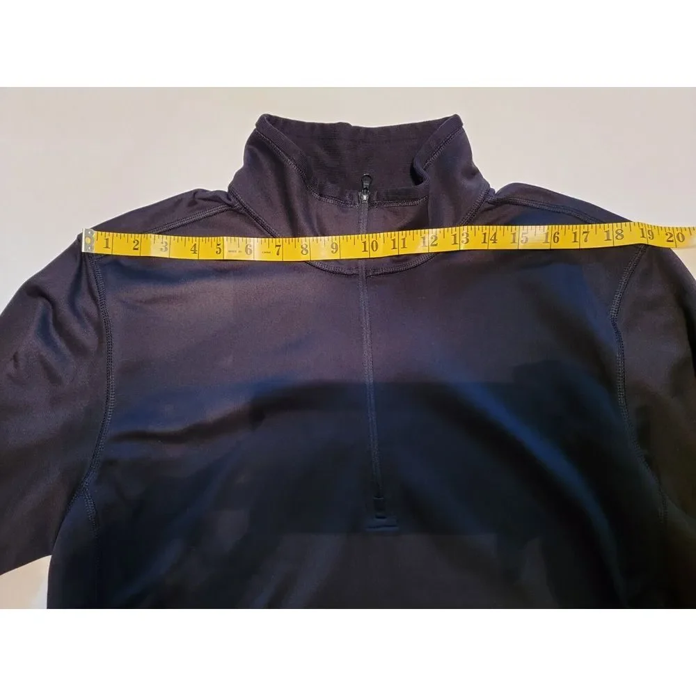 The North Face LG Long Sleeve 1/4 Zip Collard BLK Casual Pullover 